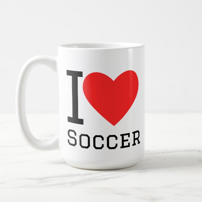 Jag älskar fotboll kaffemugg (Vänster)
