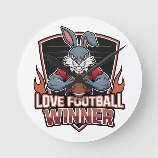 Jag älskar fotboll  rund klocka (Framsida)