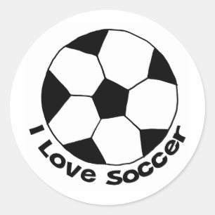 Jag älskar fotboll runt klistermärke