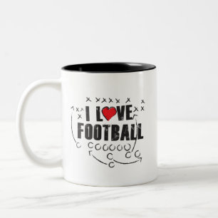 Jag älskar fotboll - svarten 11 uns Två-Tonar Två-Tonad Mugg