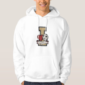 Jag älskar fotboll Vintage slitna fotboll fan hood Hoodie