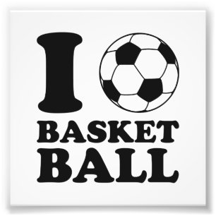 Jag älskar fotbollbollbasket fototryck