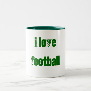 Jag älskar fotbollmuggen Två-Tonad mugg