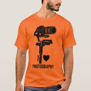 Jag älskar fotografi Kamera Silhuett Grafisk T Shirt
