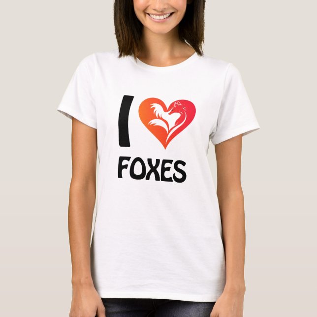 Jag älskar Foxes T-Shirt (Framsida)