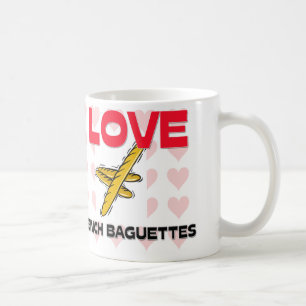 Jag älskar franska bagetter kaffemugg