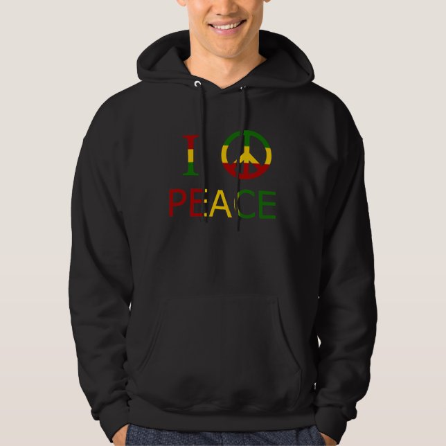Jag älskar fred sweatshirt med luva (Framsida)