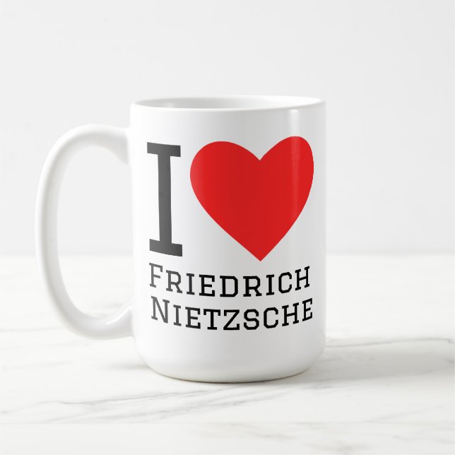 Jag älskar Friedrich Nietzsche  Kaffemugg (Vänster)