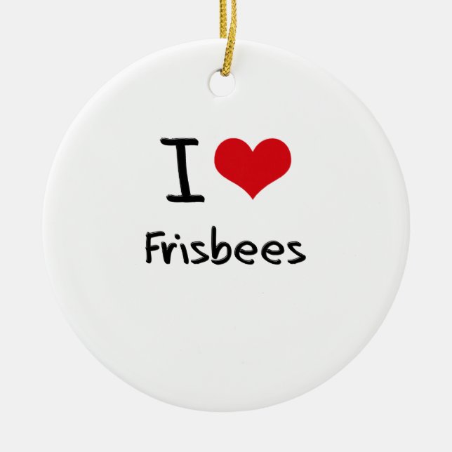Jag älskar Frisbees Julgransprydnad Keramik (Framsidan)