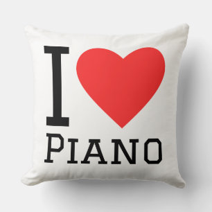 Jag älskar fyrkantig pianodekal kudde