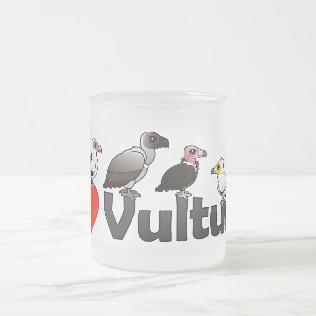 Jag älskar gam (afrikan) frostad glasmugg (Center)