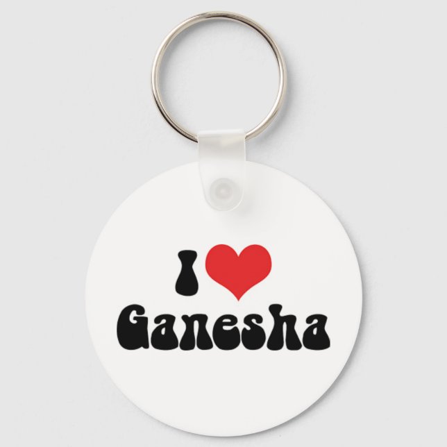 Jag älskar Ganesha-nyckelring Nyckelring (Framsida)