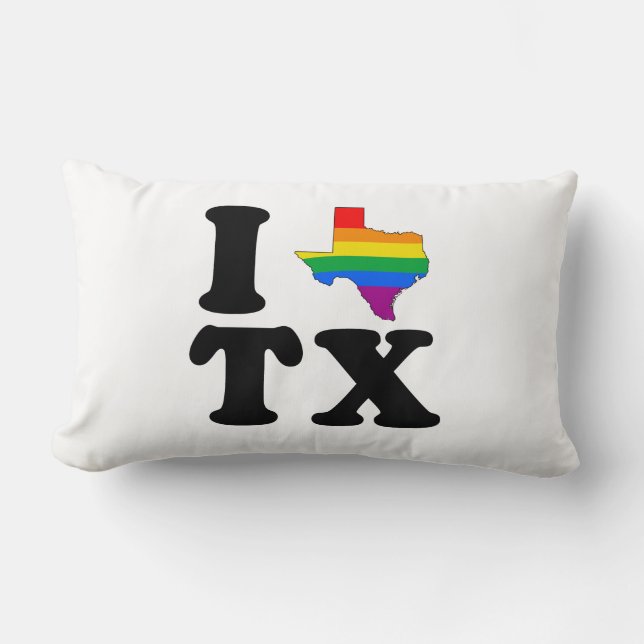 JAG ÄLSKAR GAY TEXAS LUMBARKUDDE (Framsida)