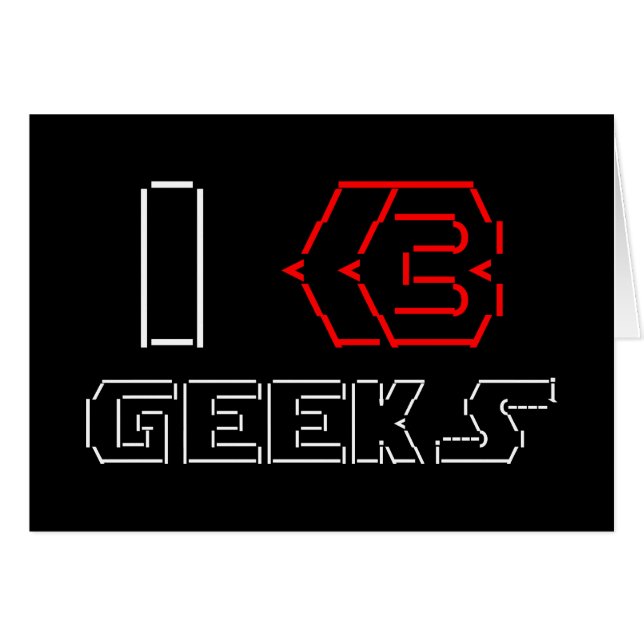 Jag älskar Geeks ASCII ART-hälsningskort Hälsningskort (Framsidan Horizontal)