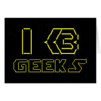 Jag älskar Geeks ASCII ART-hälsningskort