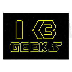Jag älskar Geeks ASCII ART-hälsningskort Hälsningskort