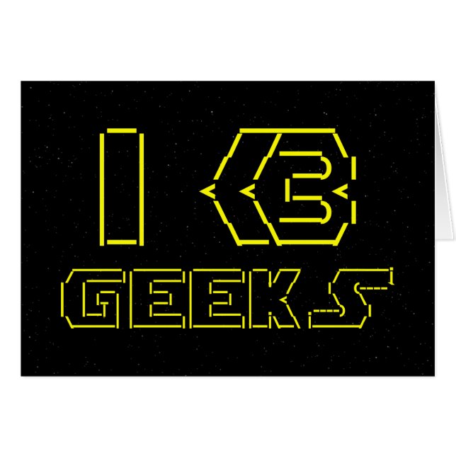 Jag älskar Geeks ASCII ART-hälsningskort Hälsningskort (Framsidan Horizontal)