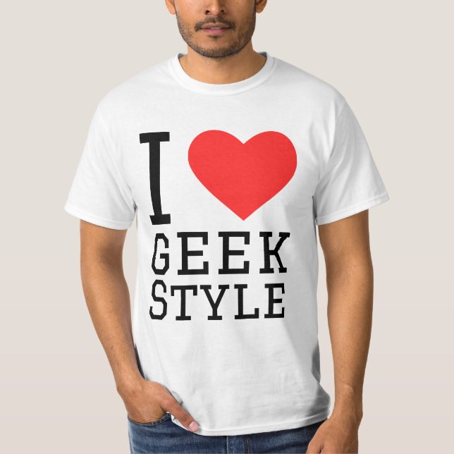 Jag älskar geekstil t shirt (Framsida)