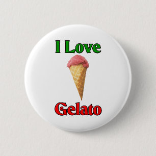 Jag älskar Gelato (italiensk glass) Knapp