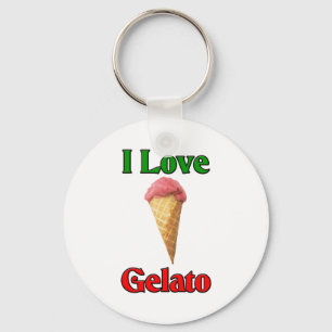 Jag älskar Gelato (italiensk glass) Nyckelring