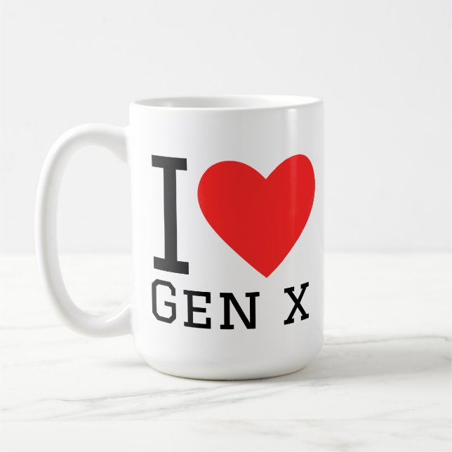 Jag älskar gen x kaffemugg (Vänster)