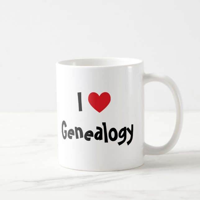 Jag älskar genealogi kaffemugg (Höger)