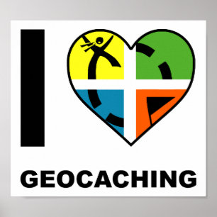 Jag älskar Geocaching Rolig Poster