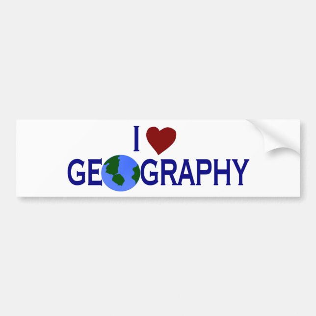 Jag älskar geografi bildekal (Framsidan)