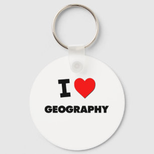 Jag älskar geografi nyckelring
