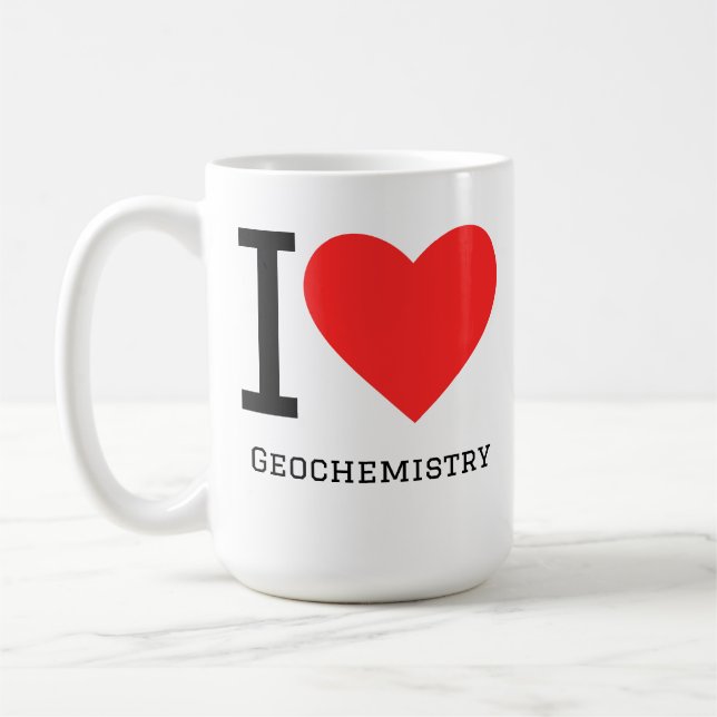 Jag älskar geokemi kaffemugg (Vänster)