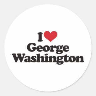 Jag älskar George Washington Runt Klistermärke
