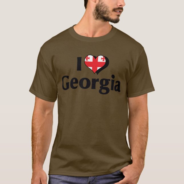 Jag älskar Georgias flagga T-shirt (Framsida)