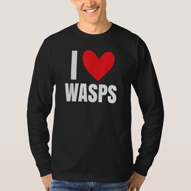 Jag älskar getingar bin flygande insektsbo  geting t shirt (Framsida)