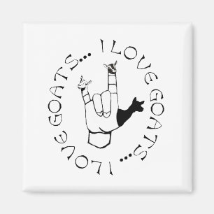 Jag älskar getter som ASL undertecknar språk Magnet