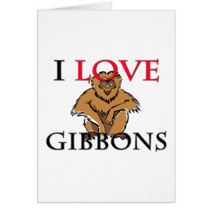 Jag älskar Gibbons Hälsningskort