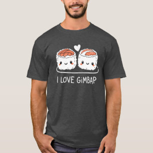 Jag älskar Gimbap koreansk mat njutning familj T Shirt