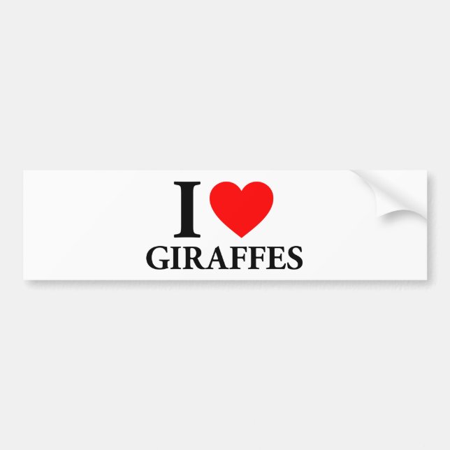 Jag älskar giraff bildekal (Framsidan)
