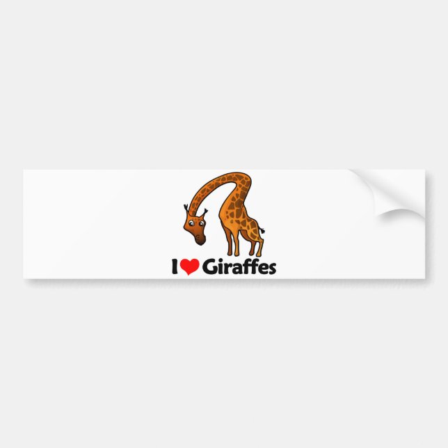 Jag älskar giraff bildekal (Framsidan)