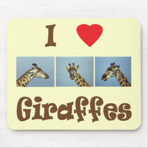Jag älskar giraff musmatta
