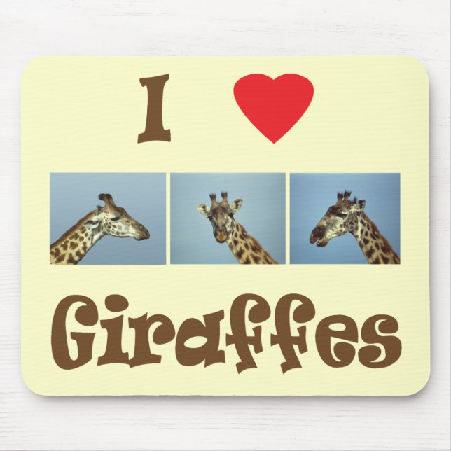 Jag älskar giraff musmatta (Framsidan)