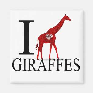 Jag älskar giraffmagneter magnet