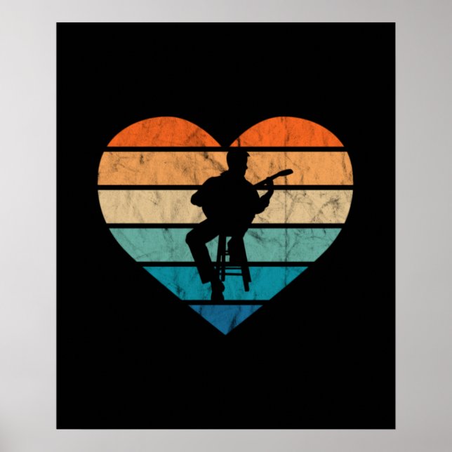 Jag älskar gitarrister med akustisk gitarr poster (Framsidan)