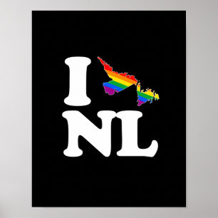 JAG ÄLSKAR GLADA NEWFOUNDLAND - VIT - .PNG POSTER