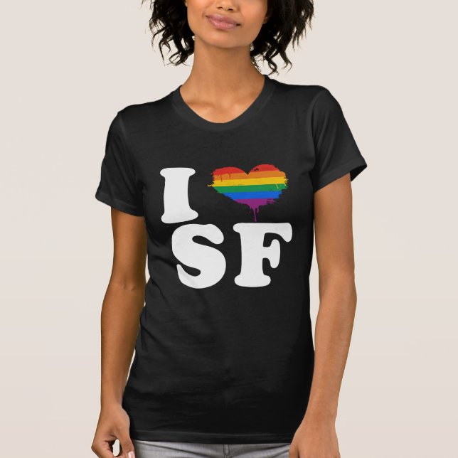 JAG ÄLSKAR GLADA SAN FRANCISCO - VIT - .PNG TEE (Framsida)