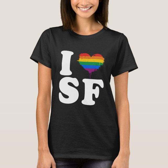 JAG ÄLSKAR GLADA SAN FRANCISCO - VIT - .PNG TEE SHIRT (Framsida)