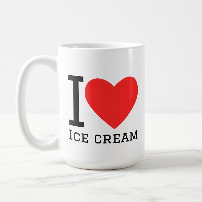 Jag älskar glass kaffemugg (Vänster)