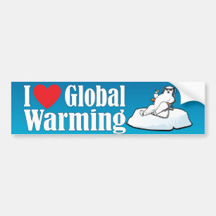 Jag älskar global uppvärmning bildekal