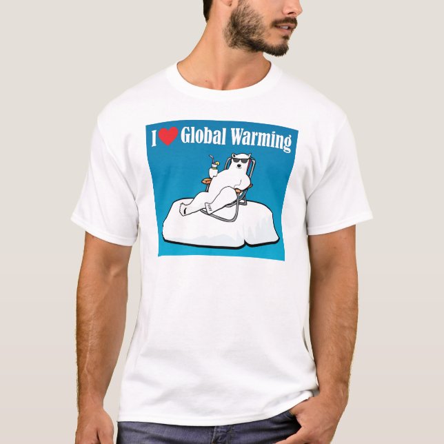 Jag älskar global värme tee shirt (Framsida)