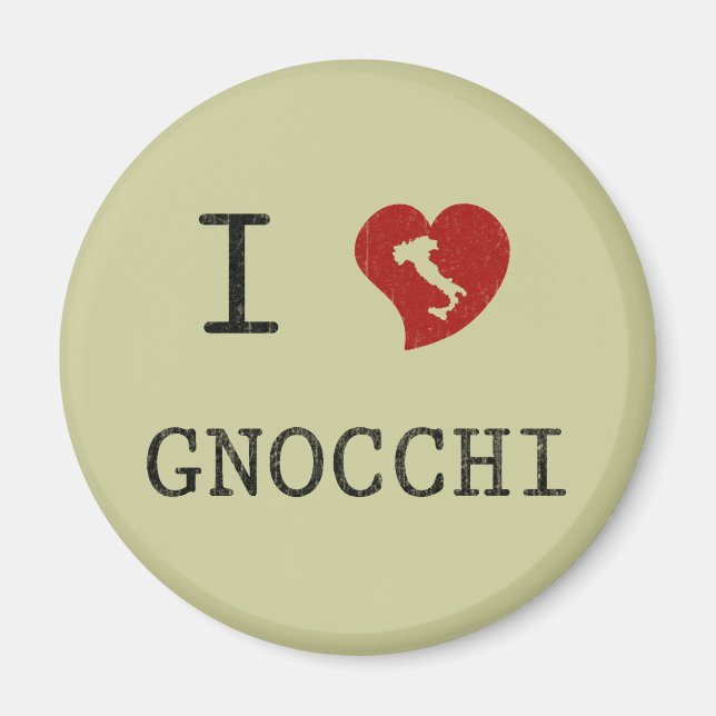 Jag älskar Gnocchi Magnet (Framsidan)