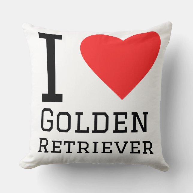 Jag älskar golden retriever kudde (Framsida)
